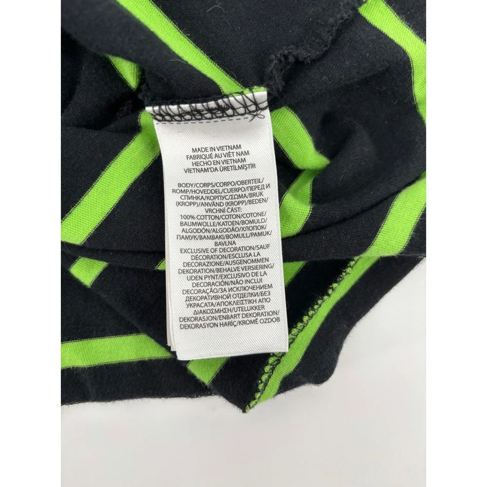 Polo Ralph Lauren Mens XL Classic Fit Striped T-Shirt Black Lime Green Pony Logo